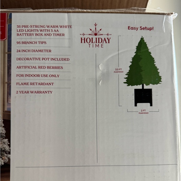 NIB Holiday Time Flocked Potted Christmas Trees - Picture 2 of 4